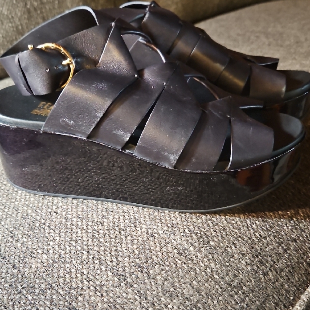Salvatore Ferragamo Black Platform Sandals - Picture 4 of 13